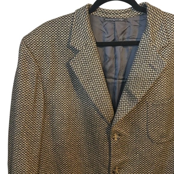 Ermenegildo Zegna 95% Cashmere Size 46 Black & Tan Super Soft 3 Button Blazer. - Picture 3 of 7